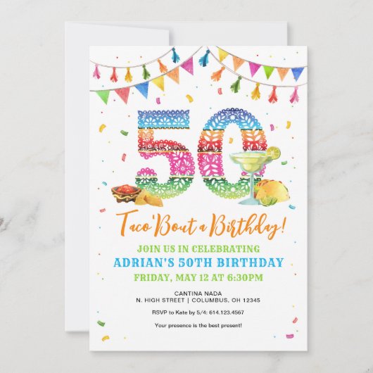Taco Bout, 50e anniversaire Invitation (Devant)