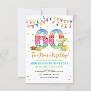 Taco Bout 60th Birthday Invitation Kaart