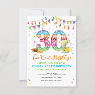 Taco Bout a 30th Birthday Fiesta Invitation Kaart