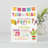Taco Bout a Afstudeerder Afstuderen Invitation - W Kaart (Staand voorkant)