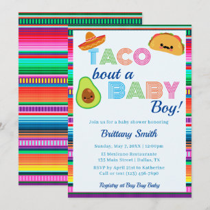 Taco Bout a Baby Boy Fiesta Stripe Baby shower Kaart