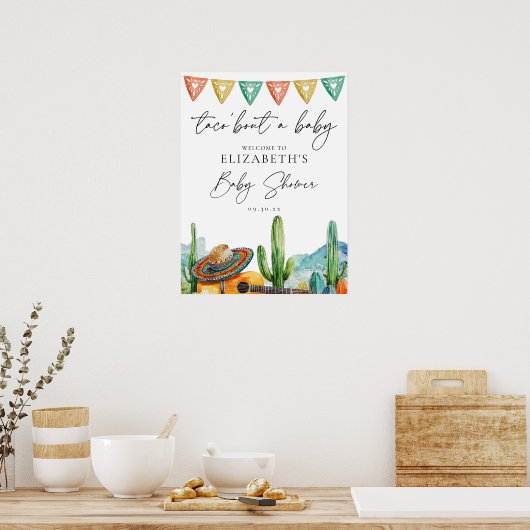 Taco Bout A Baby Fiesta Baby shower Affiche de bie (Cuisine)