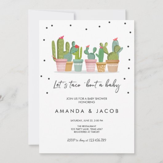 Taco Bout a Baby Fiesta Baby shower Invitation (Devant)