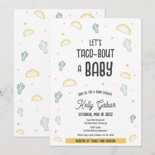 Taco-Bout a Baby, Fiesta Baby shower Invitation Kaart