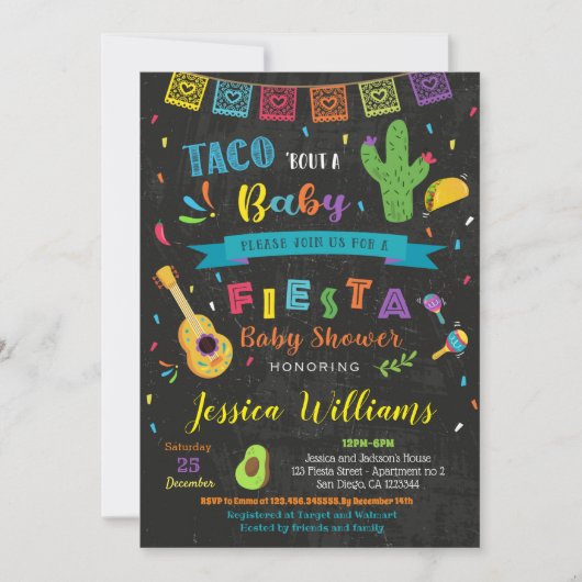 Taco Bout a Baby Fiesta Baby Shower Invitations (Devant)