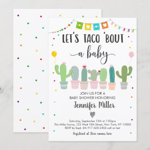 Taco Bout A Baby Fiesta Cactus Baby shower Kaart