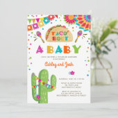 Taco Bout A Baby Fiesta Couples Shower Invitation Kaart (Staand voorkant)