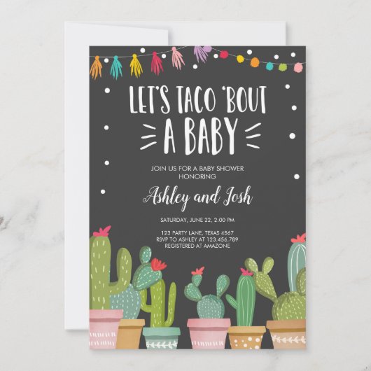 Taco Bout a Baby Fiesta Invitation à la douche (Devant)
