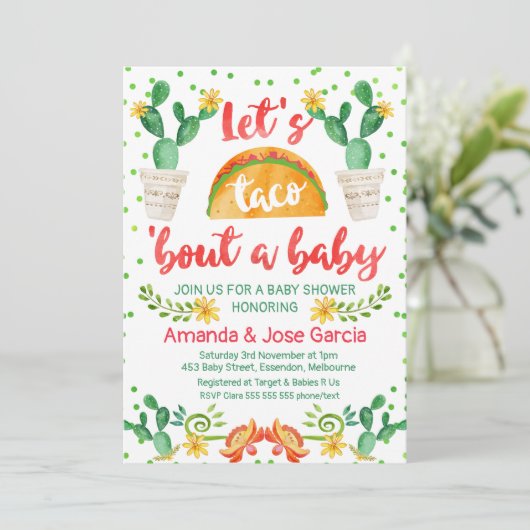 Taco Bout A Baby Invitation (Debout devant)