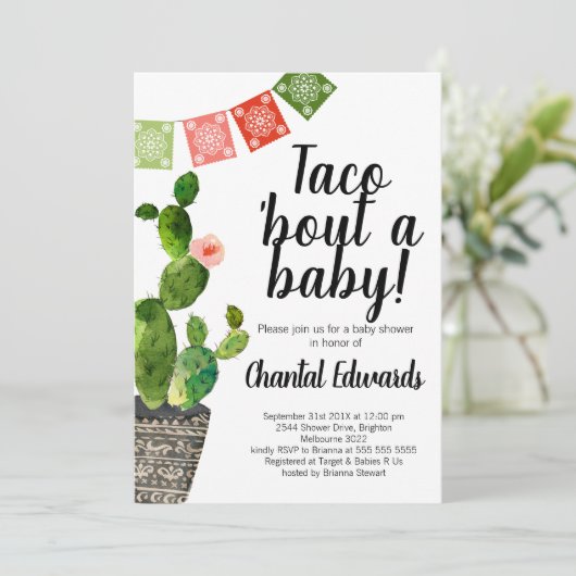 Taco Bout A Baby Invitation (Debout devant)