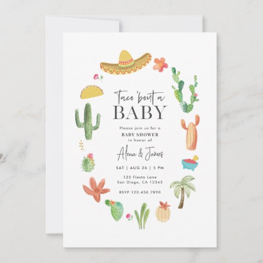 Taco Bout a Baby Invitation (Devant)
