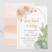 Taco 'Bout a Baby, Invitation Baby shower Fiesta, (Devant / Derrière)