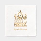 Taco Bout a Fiesta Gold Foil Anniversaire Napkins (Recto)