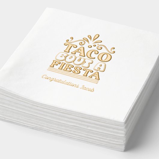Taco Bout a Fiesta Graduation Party Gold Napkins (Détail)
