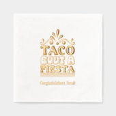 Taco Bout a Fiesta Graduation Party Gold Napkins (Recto)