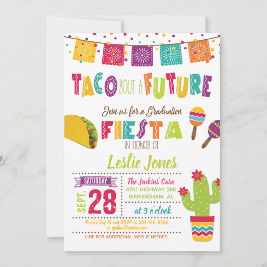 Taco Bout a Future Afstuderen Invitation - WH Kaart (Voorkant)