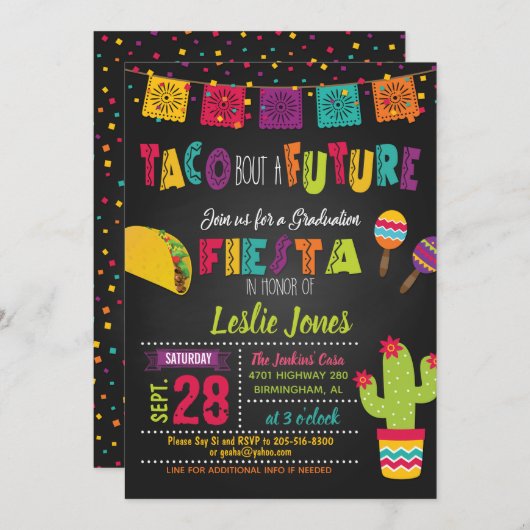 Taco Bout a Future Graduation Invitation (Devant / Derrière)