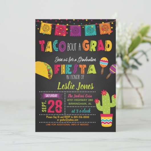 Taco Bout a Grad Graduation Invitation (Debout devant)
