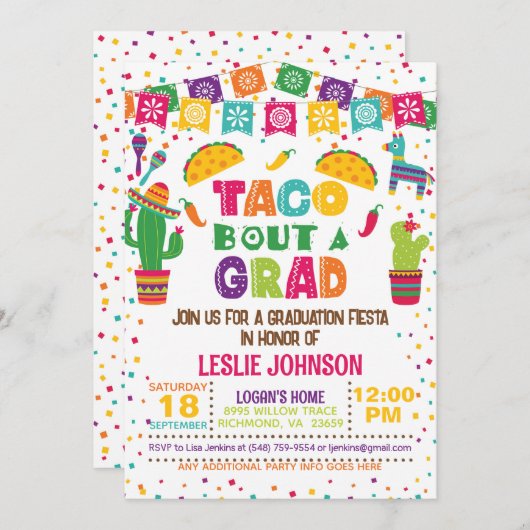Taco Bout a Grad Invitation (Devant / Derrière)