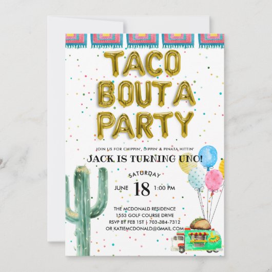 Taco Bout A Party | Eerste uitnodiging (Voorkant)
