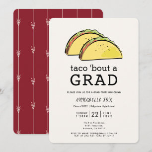 Taco Bout AFSTUDEERDER Burgundy Graduation Party Kaart