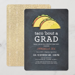 Taco Bout AFSTUDEERDER Chalkboard Gold Drive-by Af Kaart