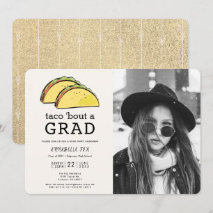 Taco Bout AFSTUDEERDER Foto Gold Graduparty Kaart