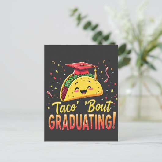Taco 'Bout Afstuderen Afstudeerfeest Cinco De Mayo Uitnodiging Briefkaart (Staand voorkant)
