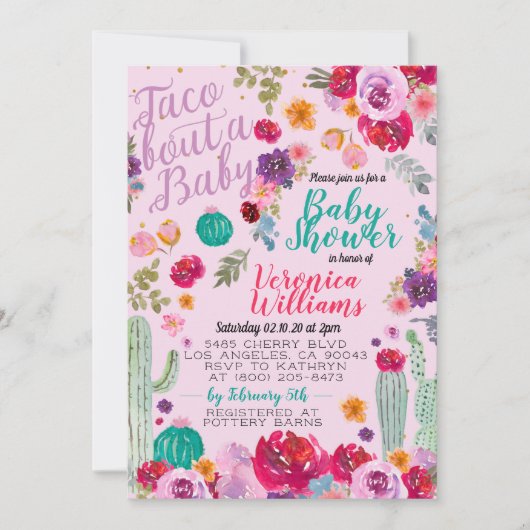 Taco Bout Amour Baby shower Invitation (Devant)