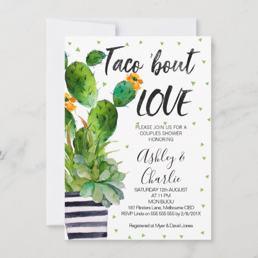 Taco Bout Amour Couples Douche Invitation (Devant)