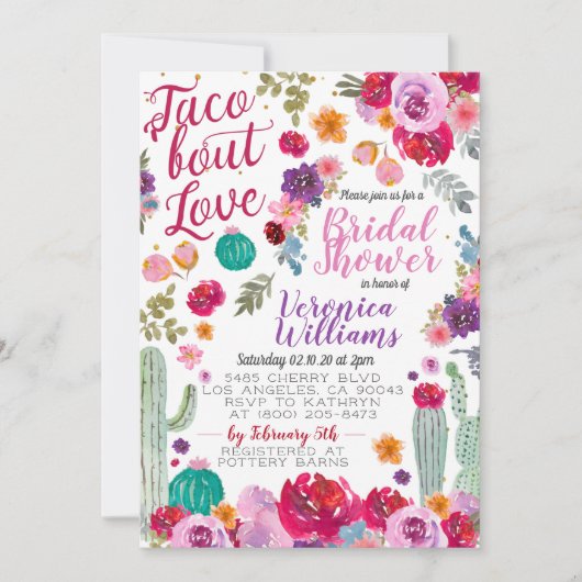 Taco Bout Amour Nuptiale Douche Invitation (Devant)