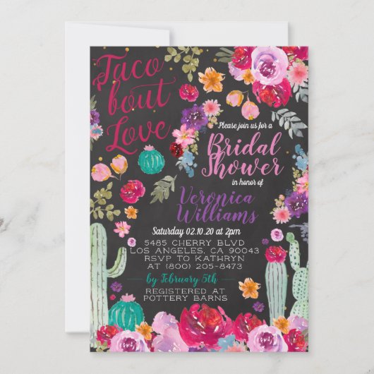 Taco Bout Amour Nuptiale Douche Invitation (Devant)