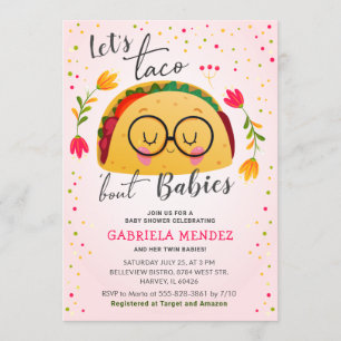 Taco Bout Babies Twin Fiesta Baby shower Sprinkle Kaart