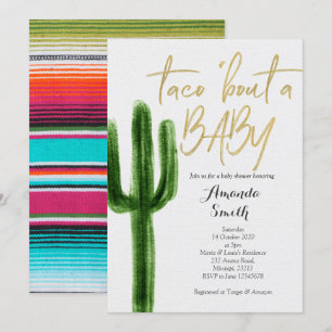 Taco bout baby Cactus Couples Douche Uitnodiging