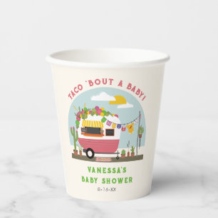 Taco Bout Baby Hot Pink Girl Baby shower Papieren Bekers