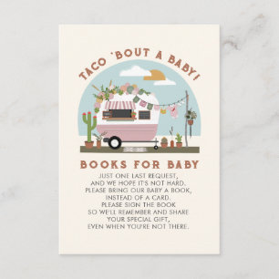 Taco Bout Baby shower Book Request Pink Informatiekaartje