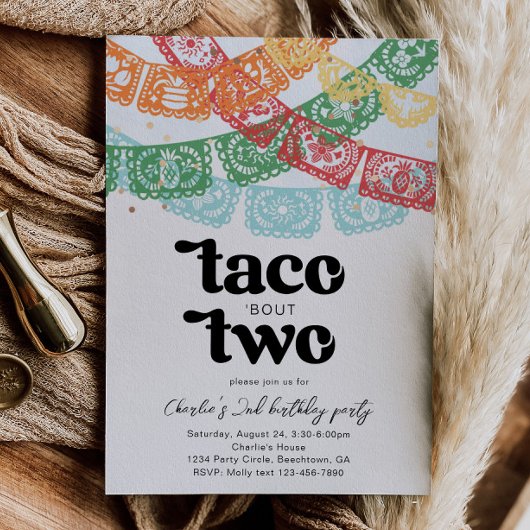 Taco Bout Deux Invitation Anniversaire