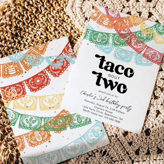 Taco Bout Deux Invitation Anniversaire