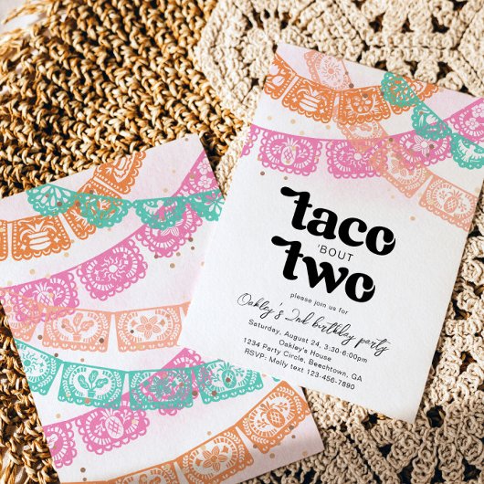 Taco Bout Deux Invitation Anniversaire