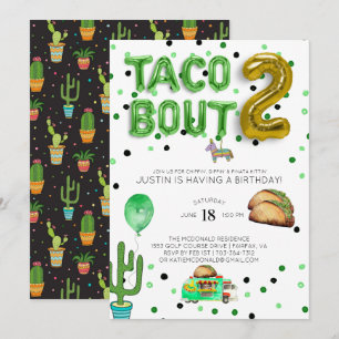 Taco Bout Deux Invitation pour le deuxième anniv