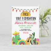 Taco Bout een Afstuderen Fiesta Mexican Party Kaart (Staand voorkant)