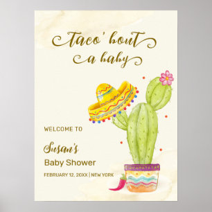 Taco 'Bout Een Baby Cactus Baby shower Welkom Poster