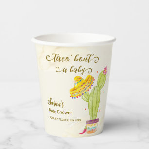 Taco 'Bout Een Baby Waterverf Cactus Baby shower Papieren Bekers