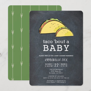 Taco Bout Fiesta Chalkboard Baby shower Kaart