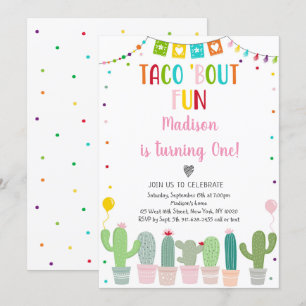 Taco Bout Fun Cactus Fiesta Girl Birthday Kaart
