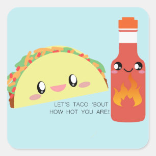 TACO 'bout HOT Square Sticker (vel van 20)