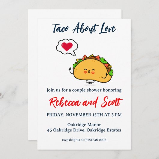 taco bout invitation à l'amour (Devant / Derrière)