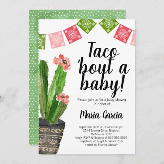 Taco Bout Invitation baby shower Bébé (Devant / Derrière)