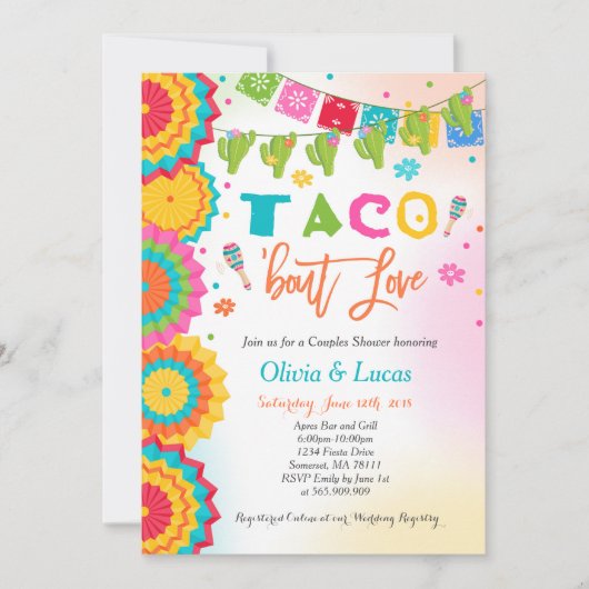 Taco Bout Invitation Couples Fiesta (Devant)