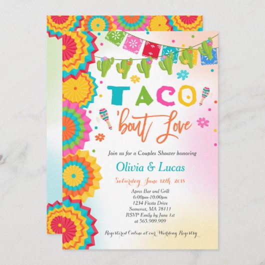 Taco Bout Invitation Couples Fiesta (Devant / Derrière)